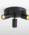 Shura Round 3-Light Black LED Ceiling Light With Rotatable Heads, Adjustable Flush Mount, 3000K Warm White, 1365 Lumens, Ultra Sleek