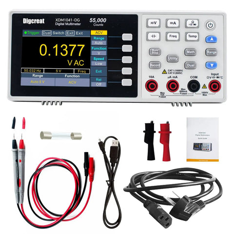 Handy Portable 3.5-Inch 55000-Count True RMS Digital Multimeter With Clear LCD Display, Mini Meter bundle with accessories