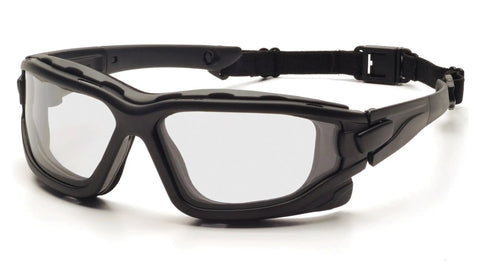 Ultra Light I Force Slim Safety Goggles With Black Frame And Clear Anti Fog Lens Quick Release Temples And Elastic Strap