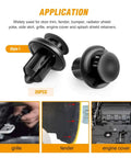 120 Piece Universal Car Retainer Bumper Clips Push Pin Rivet Kit With Fastener Remover Tool showing 20 pieces for fender and grille repair.
