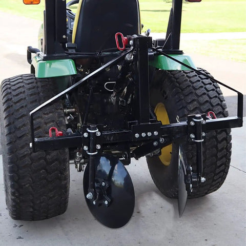 Disc Cultivator Garden Bedder And Hiller For Raised Rows On 3 Point Tractors 43 Inch Working Width attached to tractor