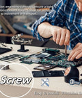 Heavy Duty Premium Slick Black Laptop Bottom Case Screws Replacement Bundle Built For Asus Tuf Gaming Fa617 Fa607 And F16 Fx607 Models No Sweat Upgrade Gear being installed on a laptop motherboard.
