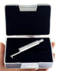 Portable Surface Roughness Tester With Narrow Curved Probe And Metal Platform For Groove Profiling in a protective case