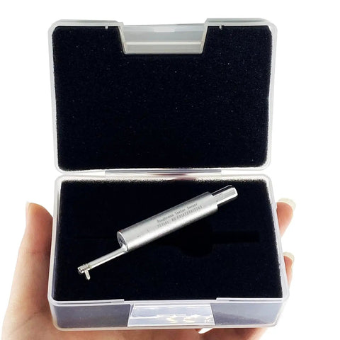 Portable Surface Roughness Tester With Narrow Curved Probe And Metal Platform For Groove Profiling in a protective case