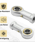 Beefy Heavy Duty PHSB6 Rod End Bearings Pack of 4 Pre Lubricated 3/8 Inch Bore with 3/8-24 Right Hand Female Thread Ideal for Hydraulic Cylinders CNC Machines Power Tools and Industrial Equipment, steel, self-aligning