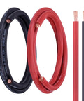 2 Gauge Battery Cable Set 5Ft Red and 5Ft Black 2 AWG Welding Cable with Oxygen-Free Copper Wire for Automotive, Battery, Solar, Marine and Generator Power Systems; red and black leads