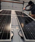 Installing solar panels with Z Brackets For Solar Panels Lightweight Aluminum Corrosion Resistant Mounting Kit on RV roof.