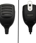 Front and back view of HM 152 Microphone Speaker For ICOM Radios Compatible With IC series, featuring rugged ABS housing.