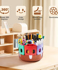 Rotating Art Supply Storage Organizer With 360 Degree Spin Base Kid Friendly Craft Caddy For Classrooms And Desks on table