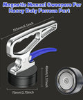 Heavy Duty Magnetic Pickup Tool With Quick Release And Ergonomic Handle for iron plates and metal debris, dimensions shown