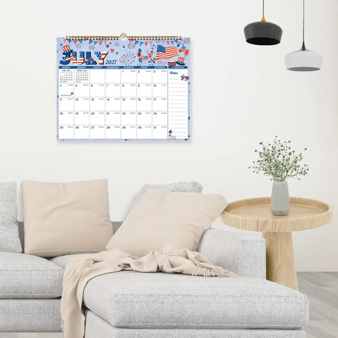 Large 2026 2027 Wall Calendar 18 Month Planner July To December Featuring 12 Fresh Patterns 14.8 X 11.5 Inches Legit Daily Schedule Organizer For Kitchen Or Office Decor To Keep Your Life Together
