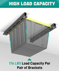 Heavy Duty Ceiling Storage Rack for Garage Overhead Storage System Adjustable Bin Organizer 5 Sets for 4 Bins 26 Inch Span
