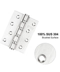 Legit 304 Stainless Steel Folding Butt Hinges Rock Solid Rust Proof Cabinet Door Connectors For Drawers Boxes And Windows Heavy Duty Mounting Screws Kit 3 Inch Size with brushed surface
