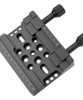 2in1 Telescope Scope Dual Dovetail Saddle Clamp Mount Base for Losmandy and Vixen Style Plate Rails, black metal with dual locking knobs