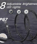 Dual Lens Endoscope Camera With Light And Eight Adjustable LED Lights, 1920x1440 HD Borescope, semi-rigid IP67 waterproof probe