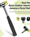 25mm Dual Head Nylon Rubber Hammer Jewelers Mallet Multipurpose Double Sided Lightweight Soft Hammer for Home DIY Projects