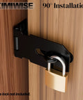 Badass Stainless Steel Hasp Latch Built Different For Heavy Duty Padlock Security On Gates Sheds Barns And Home Doors 3 Inch Matte Black mounted on door