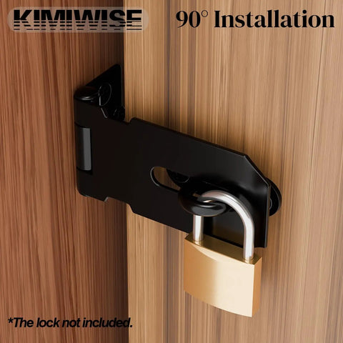 Badass Stainless Steel Hasp Latch Built Different For Heavy Duty Padlock Security On Gates Sheds Barns And Home Doors 3 Inch Matte Black mounted on door