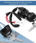 2 Pin Universal Motorcycle Ignition Starter Switch For ATVs And Dirt Bikes with two keys visible