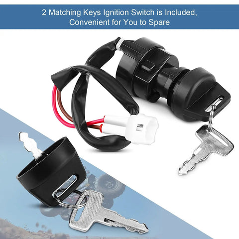 2 Pin Universal Motorcycle Ignition Starter Switch For ATVs And Dirt Bikes with two keys visible