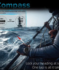 Scuba Diving Computer Watch With 100M Water Resistance LED Backlight And Easy Read Display For Night Dives shown on sailor’s wrist
