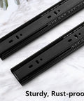 Heavy Duty Ball Bearing Drawer Slides 3 Fold Full Extension Detachable Side Mount Black 10 Inch on marble surface