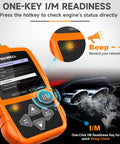 NT201 OBD2 Scanner Code Reader For Cars And Trucks Plug And Play Diagnostic Tool To Reset Check Engine Light Read And Clear Fault Codes Live Data Monitoring Works On Most 1996 And Newer Vehicles Easy DIY Repair showing I/M readiness function