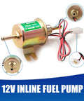 12V Low Pressure Electric Fuel Pump Replacement For Cars And Motorcycles Plunger Type Oil Pump with Gold Aluminum Body