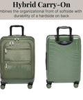 Wave 22 Inch Four Wheel Hybrid Carry On Luggage With Expandable Capacity Ultra Lightweight Cabin Suitcase front and back view