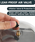Leak-proof air valve on Mini Thermal Expansion Tank 0.5L Stainless Steel Water Hammer Arrestor for pressure stabilization.