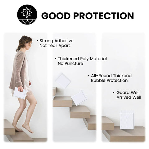 White Bubble Mailers 6x10 Inch Outer, 6x9 Inch Inner, Self Seal Padded Mailing Envelopes, 100 Pack for Jewelry, Makeup, Small Items, Opaque, Durable, Great for Small Biz shown with strong protection features.