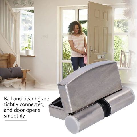 Rock Solid Gravity Hinges For Left Hand Interior Doors Self Closing Hydraulic Hardware featuring ball bearing and heavy duty stainless steel.