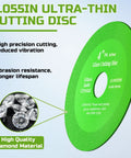 Hella Sharp Diamond Cutting Disc Set For Angle Grinder Serving Up Killer Cuts Ultra Thin Saw Wheel 4 inch 7/8 arbor for glass and crystal.