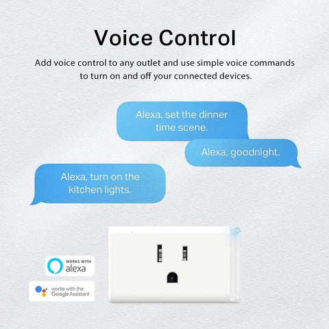 Smart Plug Mini With Energy Monitoring That Works With Alexa And Google Home No Hub Required Easy WiFi Setup Voice Control Display