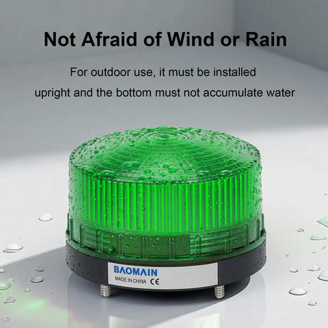 Hella Bright Industrial Green Strobe Warning Light Ac 110V 3W Led Beacon For Factory And Construction Sites Featuring Rock Solid Weatherproof Housing And Super Easy Polarity Free Wiring Setup