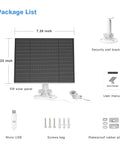 Package contents with 5W Outdoor Camera Solar Panel Charger 5W Compatible With Eufycam 3C 3 2C 2C Pro 2 2 Pro E20 E40 E L40 L20