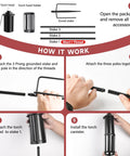 Citronella Outdoor Torches Set of 6 assembly guide with 16 Ounce Fuel, instructions showing how to use the 58 Inch Black Garden Lanterns.