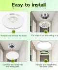 Installation steps for 32 Inch Oval Led Flat Panel Light White 38W 3800 Lumens Killer Bright Edge Lit Dimmable Flush Mount Ceiling Fixture.