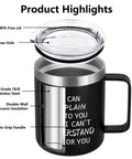 Funny Engineer Coffee Mug I Can Explain It To You But I Cant Understand It For You Stainless Steel 12 Oz Black Gift For Engineers Coworkers