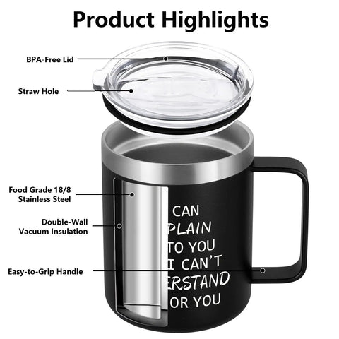 Funny Engineer Coffee Mug I Can Explain It To You But I Cant Understand It For You Stainless Steel 12 Oz Black Gift For Engineers Coworkers