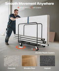 Beefy Heavy Duty Folding Table Cart With 1800 Lb Load Capacity, Steel Table Dolly on 5 Inch Swivel Casters in use on concrete.