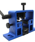 Pro Grade Pistol Sight Pusher Tool With Reversible Prong And Solid Construction For Quick Front And Rear Dovetail Sight Install Uninstall Or Fine Tune On Semi Auto Handguns Blue, compact blue tool with knobs and prong visible, close-up view