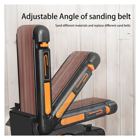 Adjustable angle of Heavy Duty Desktop Belt Sander With Brushless Motor For Wood Grinding Polishing And Finishing.