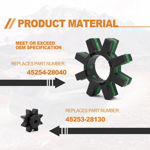 Rock Solid Electric Power Steering Motor Shaft Kit For Select Toyota Models with black and green ABS material for easy installation.