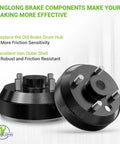 OEM Style Brake Drum Hub Assembly For EZGO TXT Golf Carts Includes All Mounting Bolts For 1982 Up Electric And Gas Models with iron outer shell.