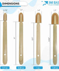 Grout Caulk Finishing Tool Set With Assorted 4 Size Spreads For Smooth Sealant Application; shows four spatula sizes and bamboo handles