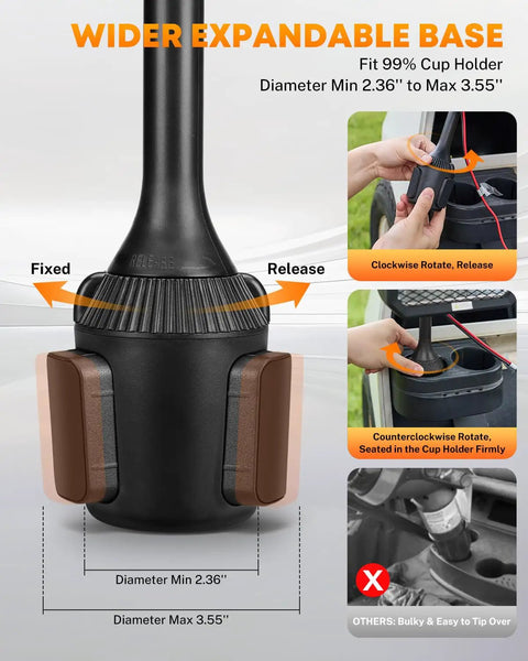 Wider expandable base for Badass 48V Electric Golf Cart Heater With Infinite Temperature Adjustment and Windproof Carbon Fiber Core.
