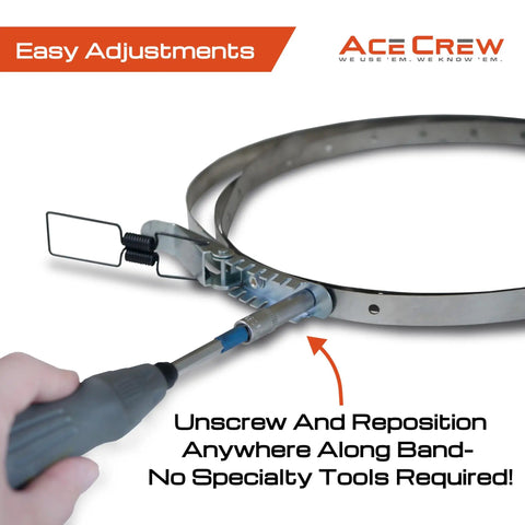 Heavy Duty Dust Collector Band Clamp Universal Adjustable Hose Strap Fits 11 Half To 24 Half Inch with easy adjustment feature.