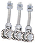 3 Pieces Track Roller Wheels For Sliding Doors With Steel Dual Wheel Trolley Roller For Rail Door Suspension Ideal For Glass Sliding Doors 35mm Diameter Durable Iron Material High Hardness And Wear Resistant For All Door Types