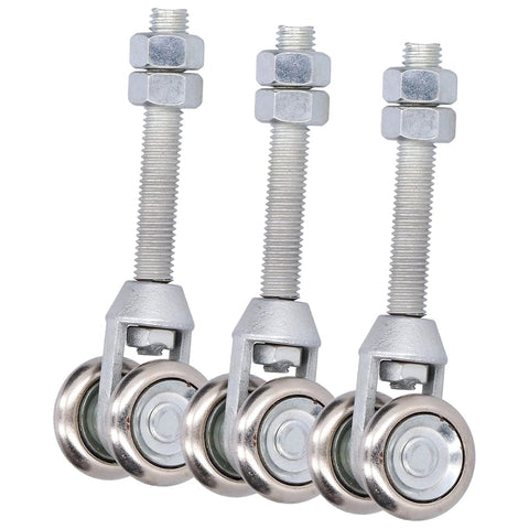 3 Pieces Track Roller Wheels For Sliding Doors With Steel Dual Wheel Trolley Roller For Rail Door Suspension Ideal For Glass Sliding Doors 35mm Diameter Durable Iron Material High Hardness And Wear Resistant For All Door Types